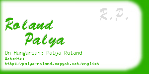 roland palya business card